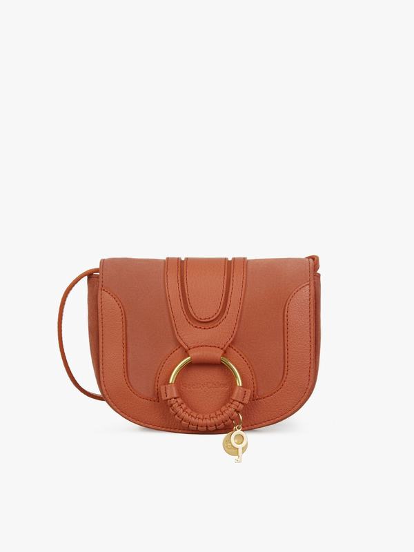 Mini Bolsos Mujer Chloé Hana Rojas Oscuro Grained & Suede NOQW64287